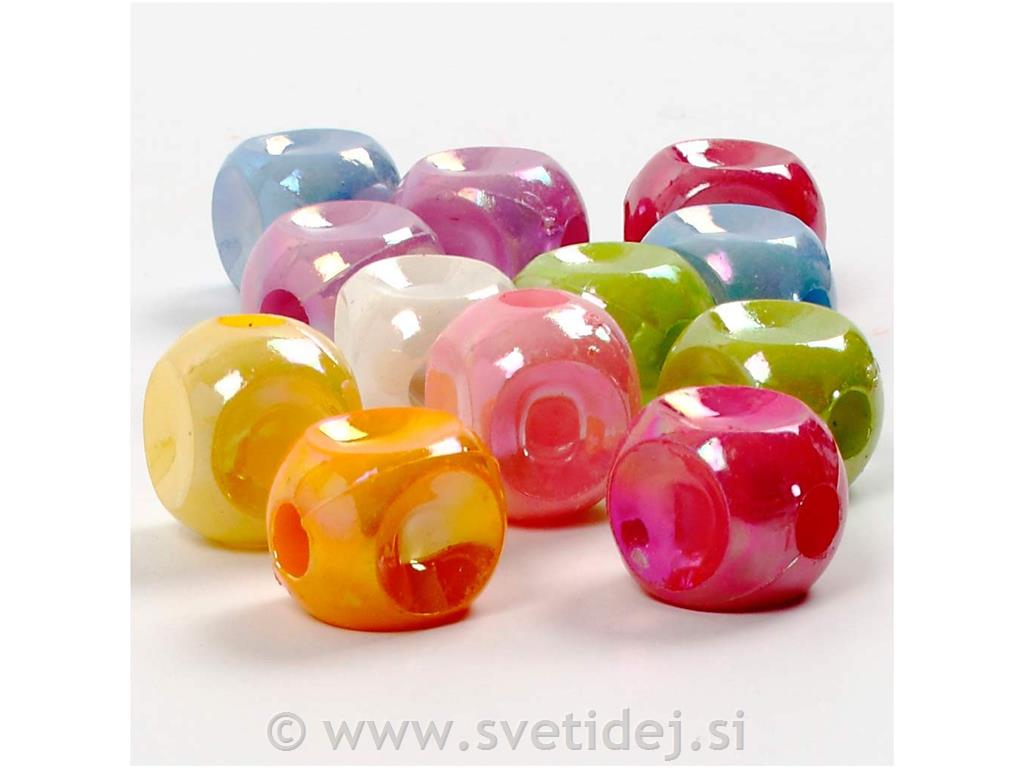 Plastične perle 10x10 mm, 125 ml