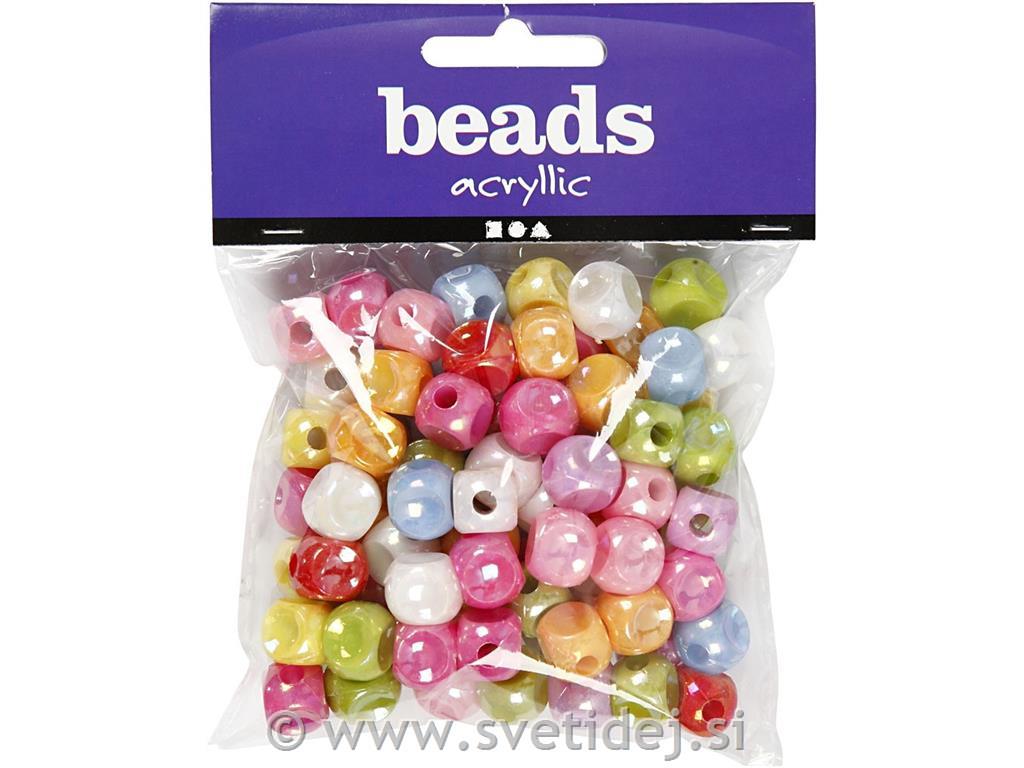 Plastične perle 10x10 mm, 125 ml