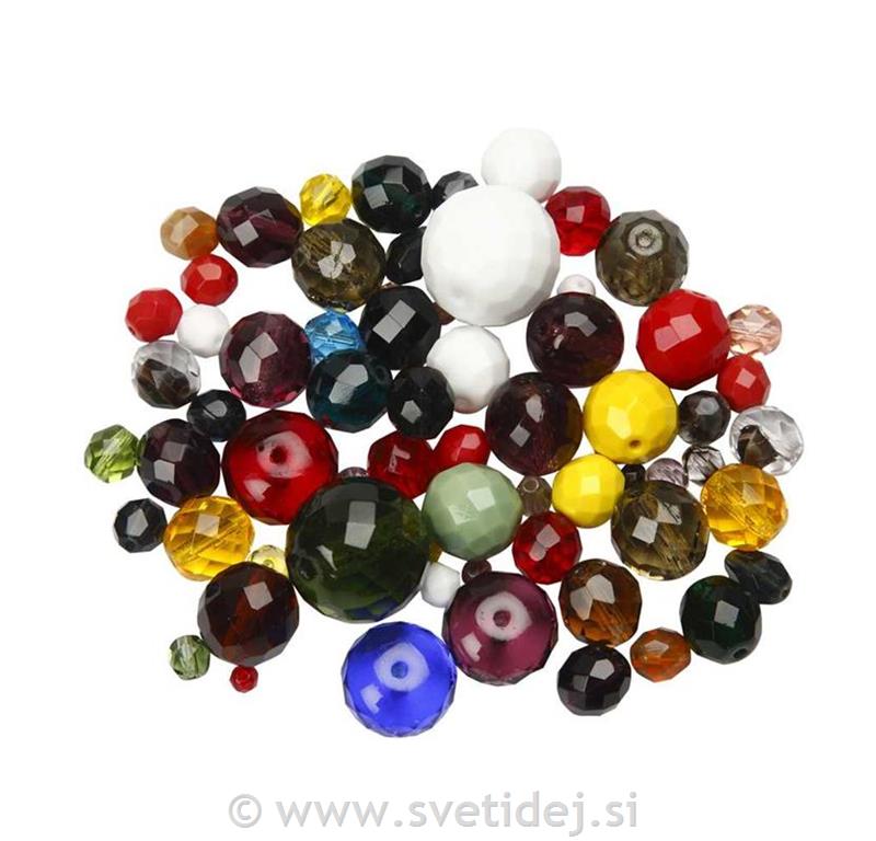 Steklene perle brušene, 3-13 mm, 400 g