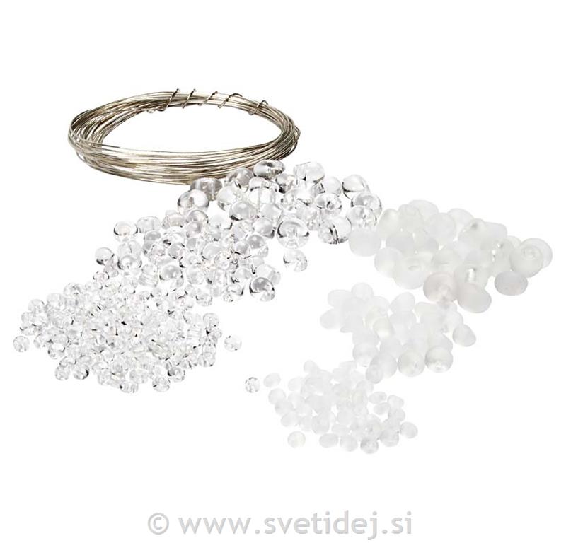 Steklene perle kapljice, set