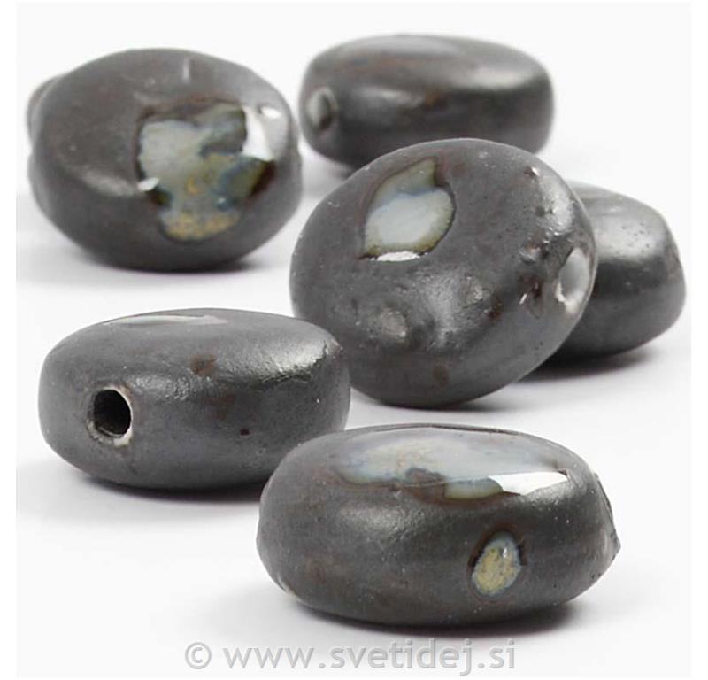 Keramične perle 9x19 mm, set 11