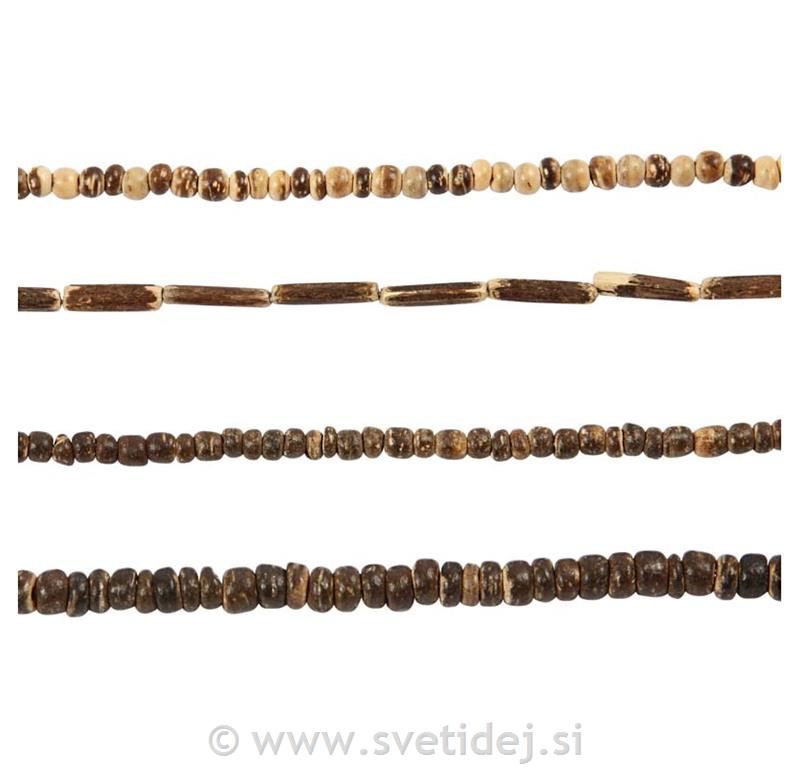 Kokosove perle,3-5 mm, set 4x40 cm