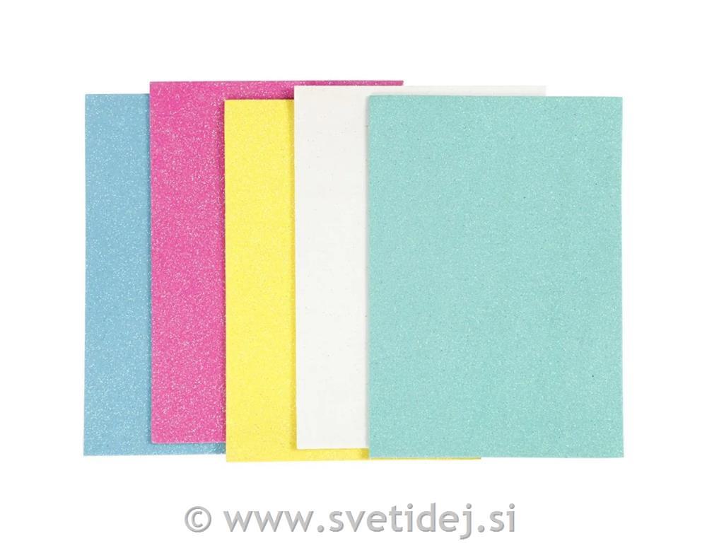 Glitter EVA Penasta guma A5,2 mm, set 5