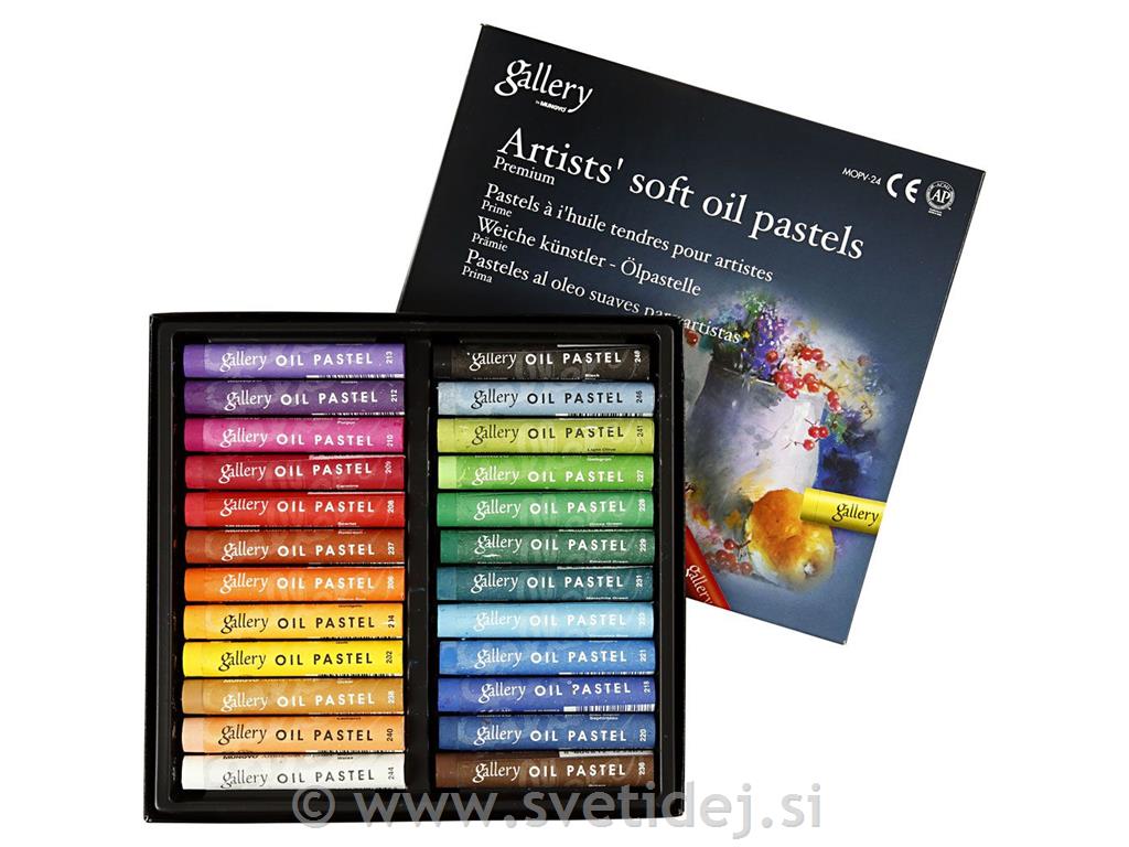 Oljni pasteli Premium 7x1 cm, set 24