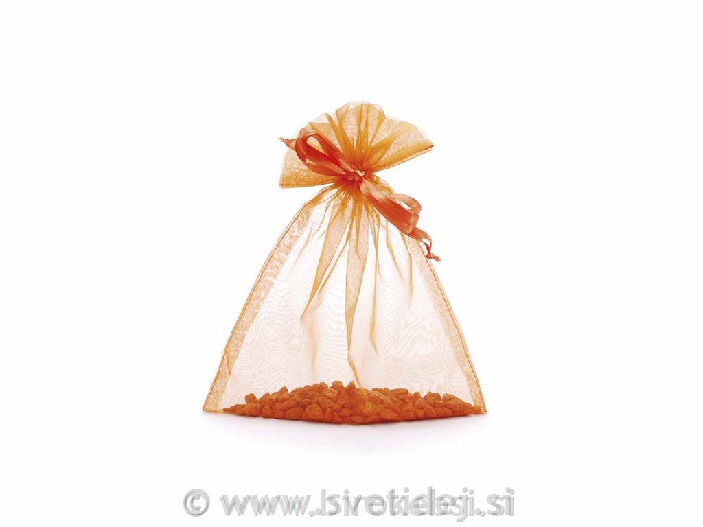 Vrečka organza oranžna 17x22 cm, 15x