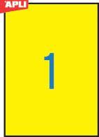 Barvne nalepke, fluo.rumene 210 x 297 mm