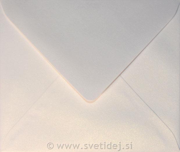 Kuverta 16x16 cm, biserno bela