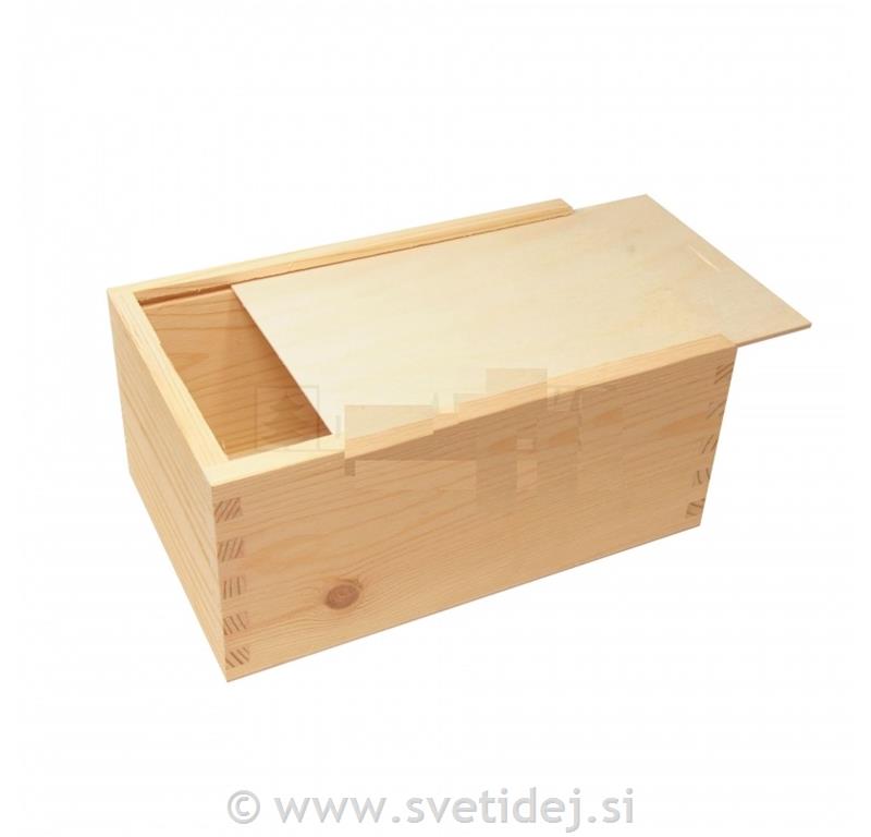 Lesena škatla s pokrovom, 24X15X11 cm