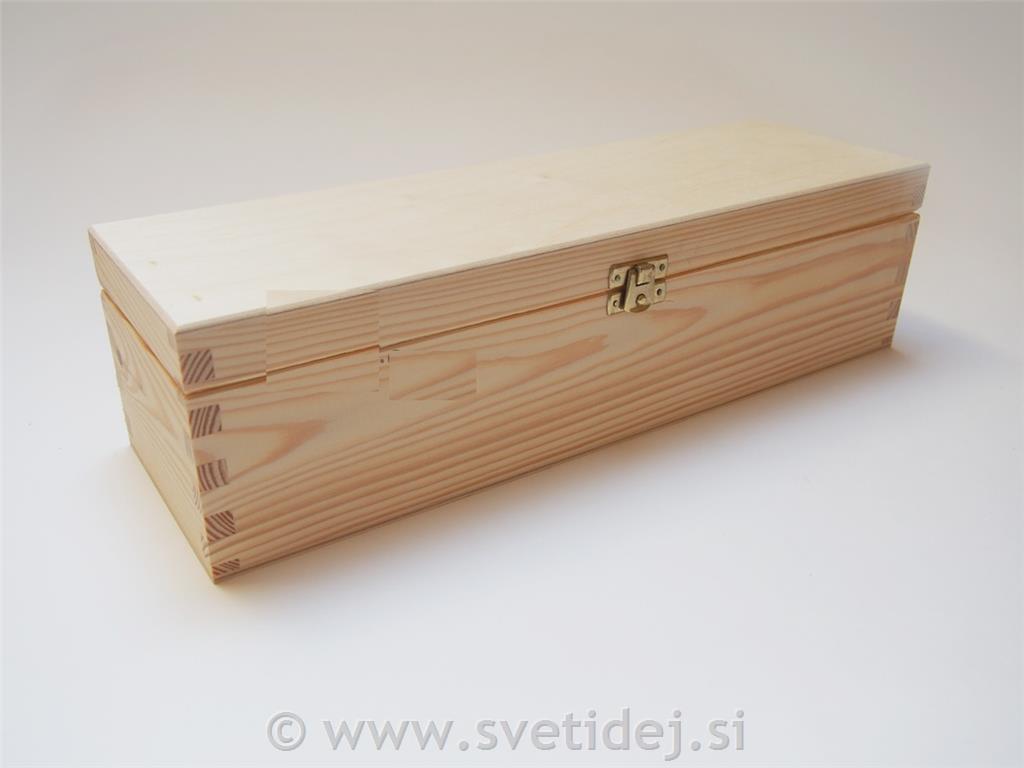 Lesena škatla za 1 steklenico-šampanjec