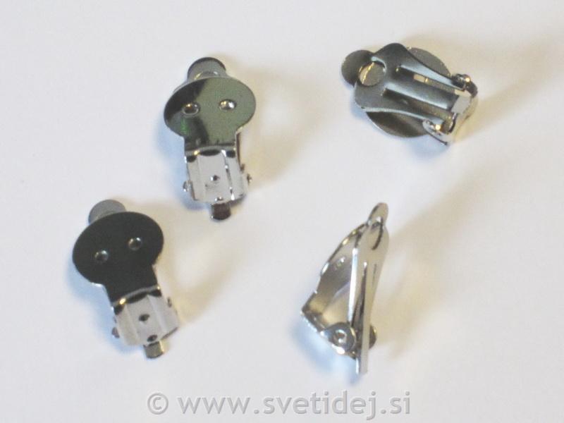 Uhani klip srebrni, set 4
