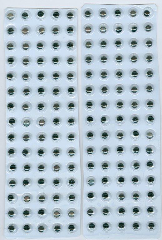 Gibljive oči samolepilne 6 mm, set 150