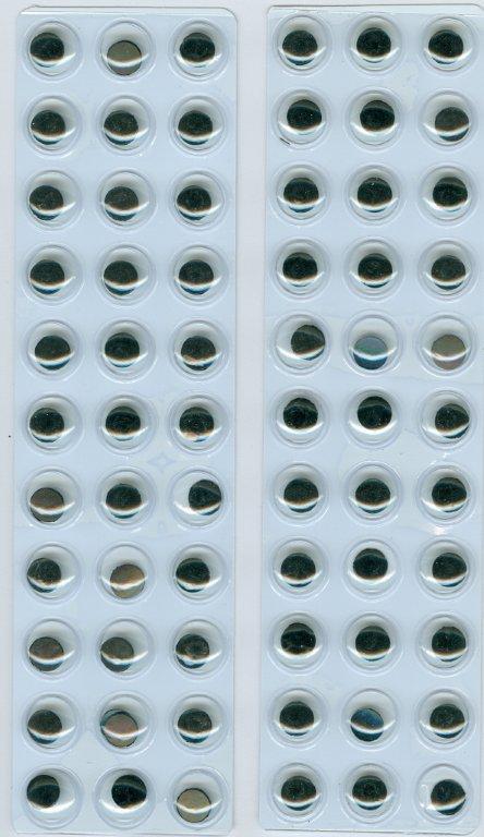 Gibljive oči samolepilne 10 mm, set 66