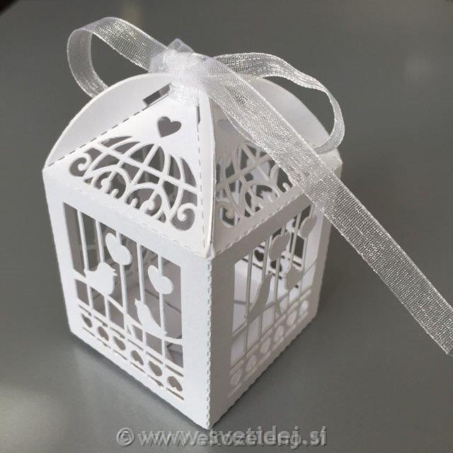 Škatlica biserni papir 5x5x7,5 cm,set 5
