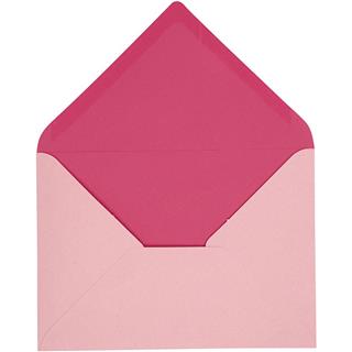 Kuverte 11,5x16 cm, set 10, roza