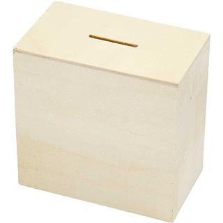 Lesena škatla-hranilnik 10x6x10 cm