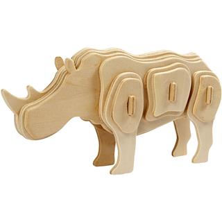 Lesena sestavljanka nosorog, 16x4x8 cm