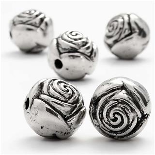 Perle cvetovi, srebrne, 16 mm, set 6