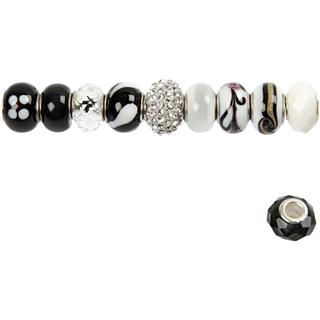 Stekleno-kovinske perle 13-15 mm, set 10