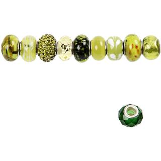 Stekleno-kovinske perle, 13-15 mm, 10